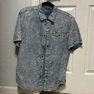Calvin Klein Jeans Light Blue Patterned Button-Down Shirt